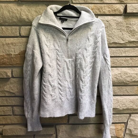 JCREW Cable-knit half-zip sweater Supersoft yarn Cream Wool Alpaca Small BD032 - Picture 12 of 14